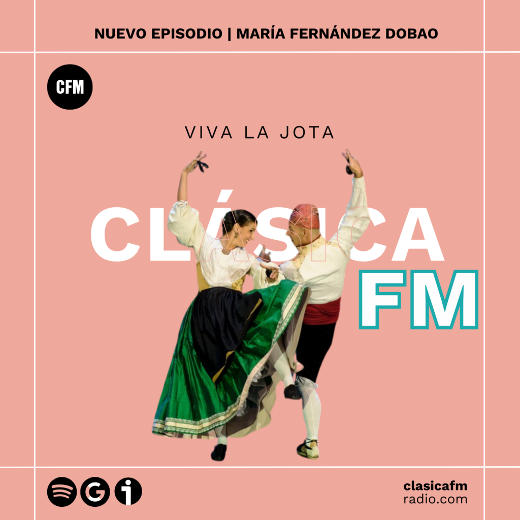 Portada podcast Viva la Jota con dos personas bailando jota