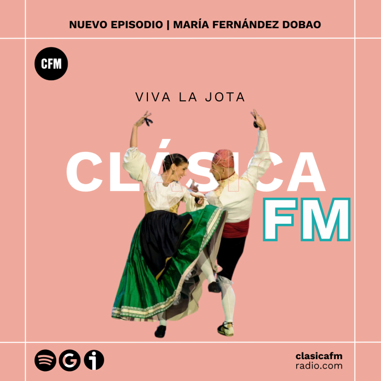 Portada podcast Viva la Jota con dos personas bailando jota