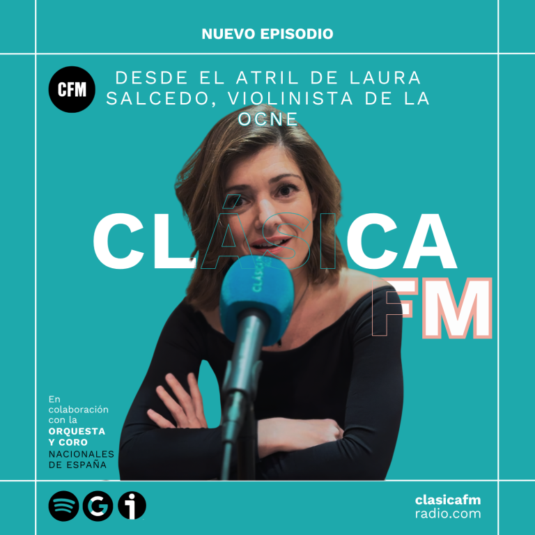 Desde el atril de Laura Salcedo, solista de violines segundos de la Orquesta y Coro Nacionales de España